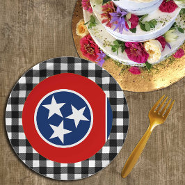 Tennessee Plate, Buffalo kariert USA, Tennessee Fl Pappteller