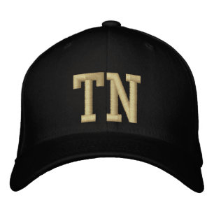 Tennessee Postleitzahl Baseballkappe (Schwarz/Gold Bestickte Kappe