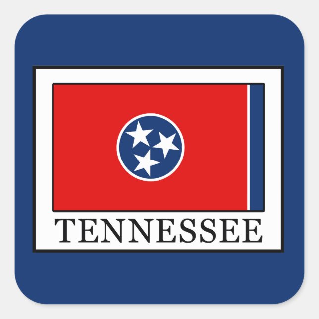 Tennessee Quadratischer Aufkleber (Vorderseite)