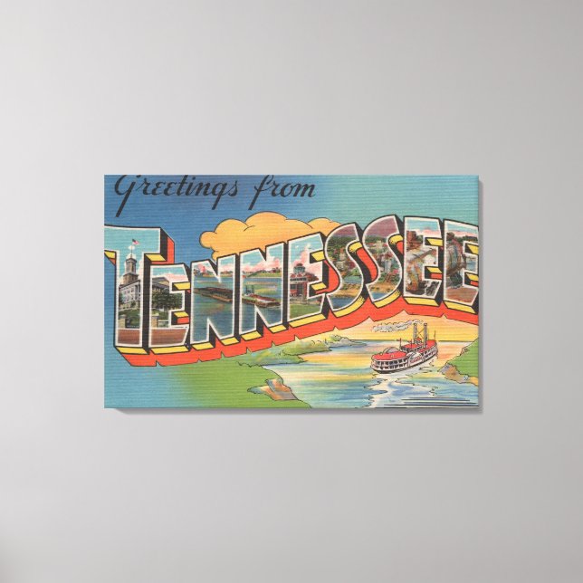 Tennessee (Riverboat Scene) Leinwanddruck (Vorderseite)