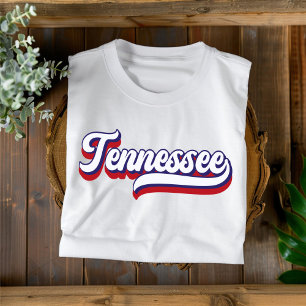 Tennessee Rot Weiß Blau Vintage-Script T-Shirt