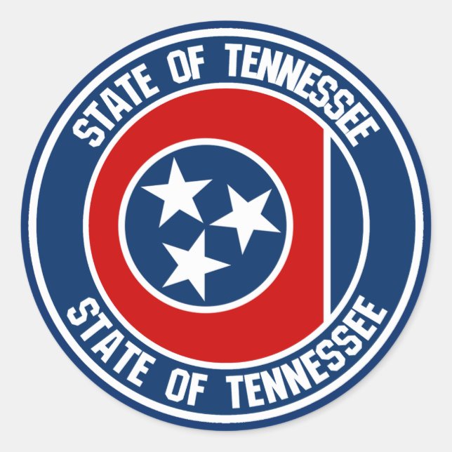 Tennessee-RundEmblem Runder Aufkleber (Vorderseite)