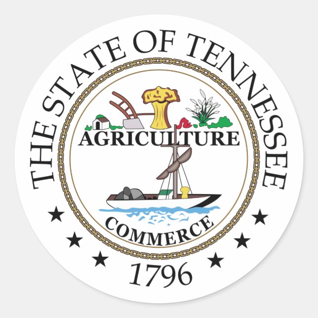 Tennessee Runder Aufkleber (Vorderseite)