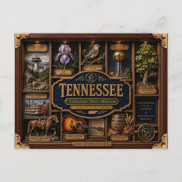 Tennessee Shadow Box 3D Figurine Staat Postkarte