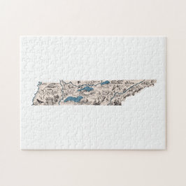 Tennessee Shaped Tennessean Vintage Karte