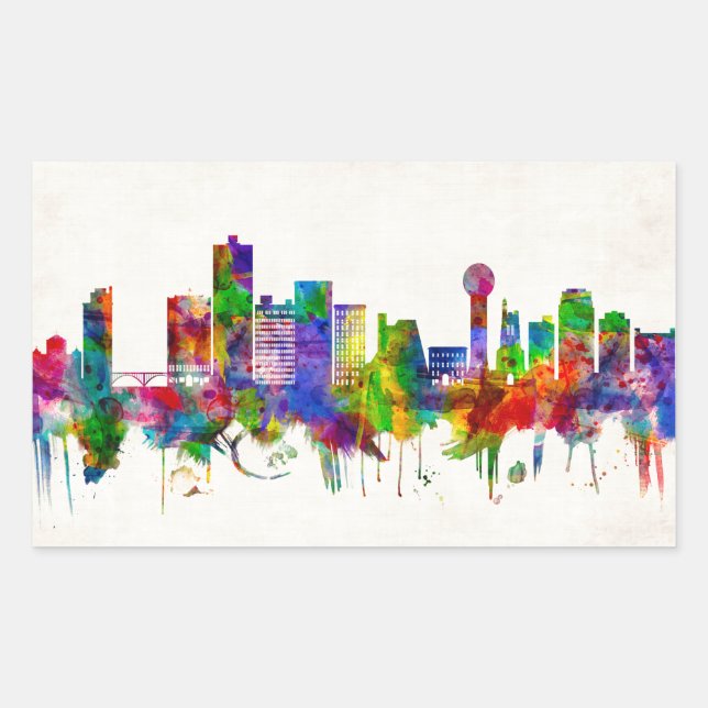 Tennessee Skyline Rechteckiger Aufkleber (Vorderseite)