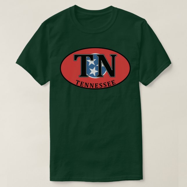TENNESSEE STAAT FLAG EURO OVAL NASHVILLE MEMPHIS G T-Shirt (Design vorne)