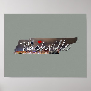 Tennessee Staat Foto einfügen und Ortsname Poster