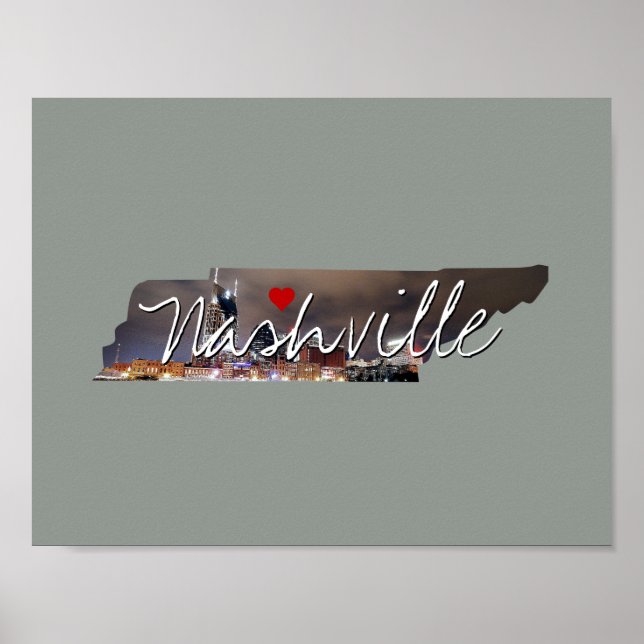 Tennessee Staat Foto einfügen und Ortsname Poster (Vorne)