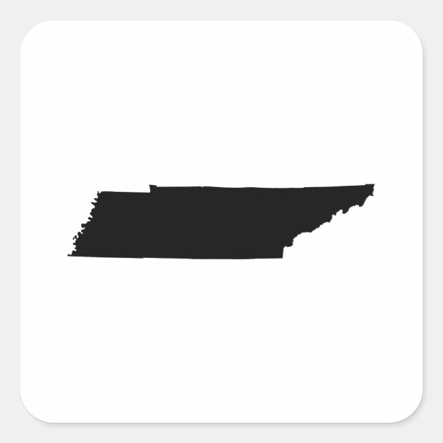 Tennessee Staat Kontur Quadratischer Aufkleber (Vorderseite)