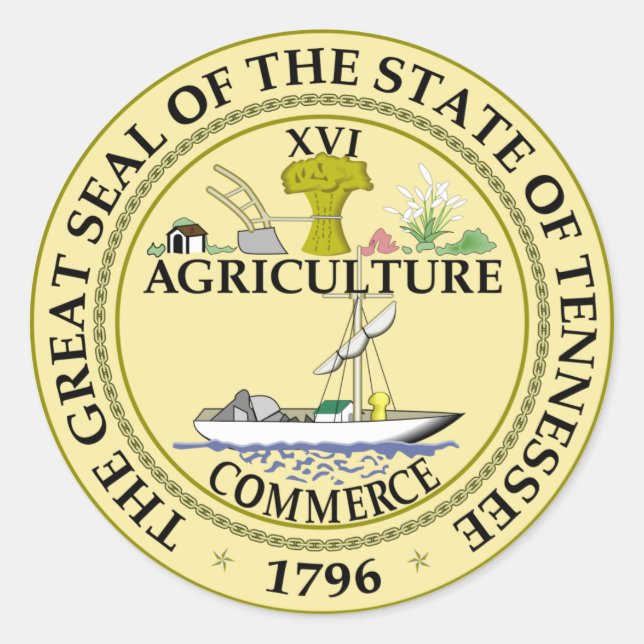 Tennessee Staat Siegel Sticker (Vorderseite)
