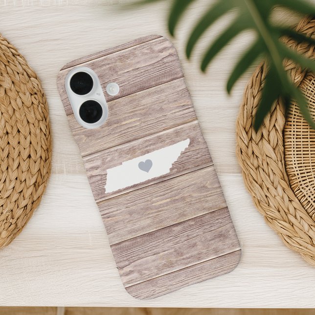 Tennessee Staat Silhouette Rustikales Holzsehen iPhone 16 Hülle (Von Creator hochgeladen)