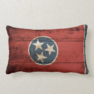 Tennessee-Staats-Flagge auf altem hölzernem Korn Lendenkissen