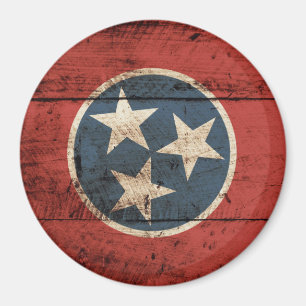 Tennessee-Staats-Flagge auf altem hölzernem Korn Magnet