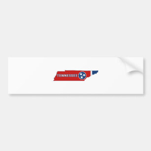Tennessee-Staats-Flagge und Karte Autoaufkleber