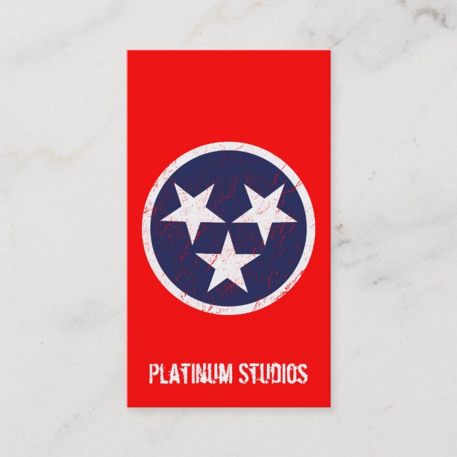 Tennessee-Staats-Flaggegrunge-Musik-Studio Visitenkarte (Vorderseite)