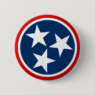 Tennessee Staatsflagge Blau Weiße Sterne Button