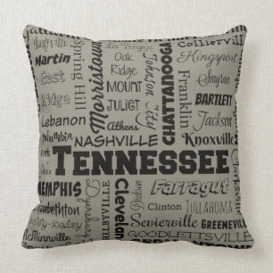 Tennessee-Stadt-Wurfs-Kissen im Grau und im Kissen