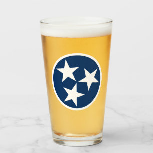 Tennessee State Flag Blaue weiße Stars Glas