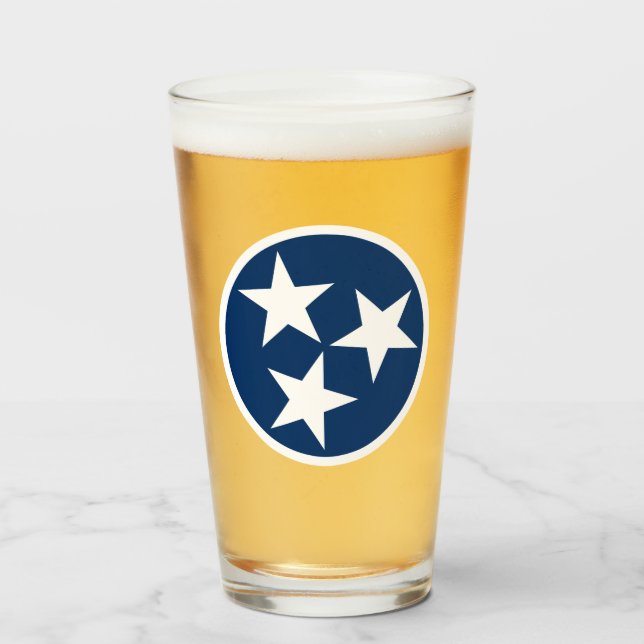 Tennessee State Flag Blaue weiße Stars Glas (Vorne (Gefüllt))