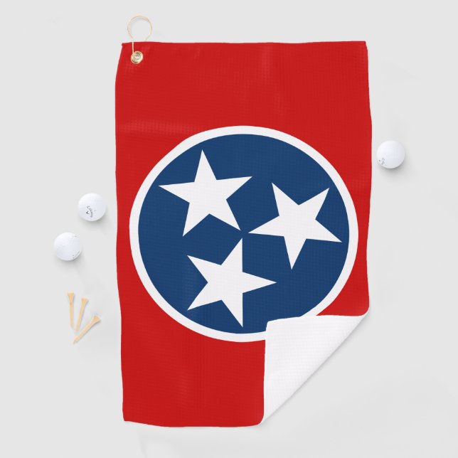 Tennessee State Flag Blaue weiße Stars Golfhandtuch (Insitu)