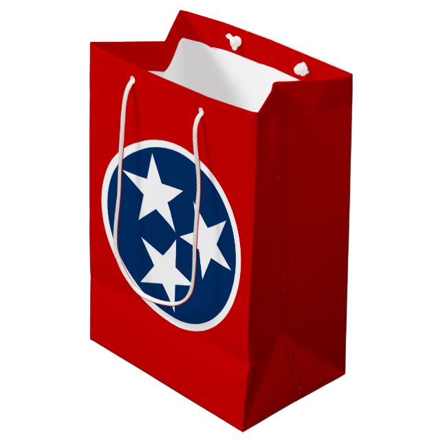 Tennessee State Flag Blaue weiße Stars Mittlere Geschenktüte (Vorderseite Schrägansicht)