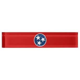 Tennessee State Flag Blaue weiße Stars Namensplakette
