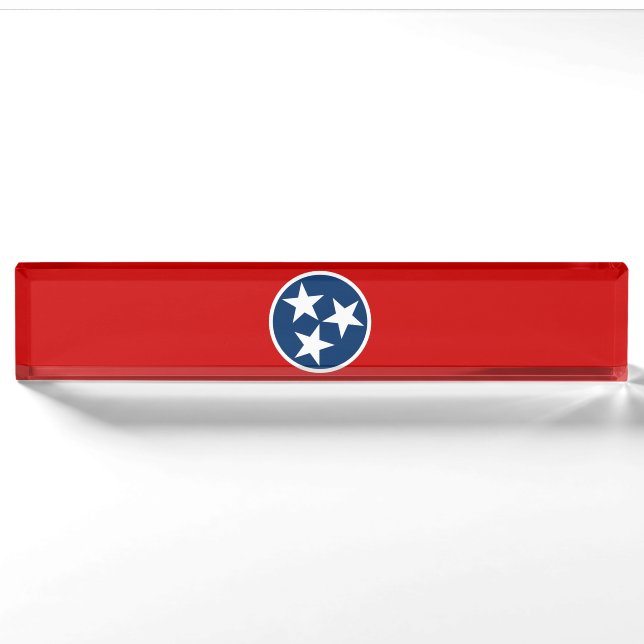 Tennessee State Flag Blaue weiße Stars Namensplakette (Vorderseite)