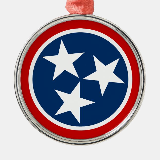 Tennessee State Flag Blaue weiße Stars Ornament Aus Metall (Vorne)
