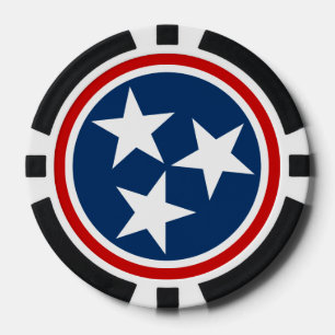 Tennessee State Flag Blaue weiße Stars Pokerchips