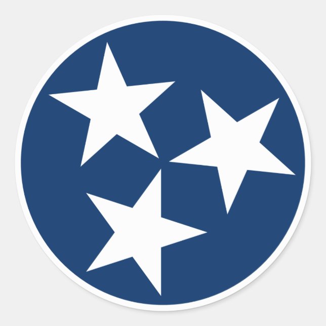 Tennessee State Flag Blaue weiße Stars Runder Aufkleber (Vorderseite)