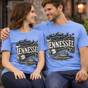 Tennessee State Heritage Smoky Mountains Musik Kun T-Shirt