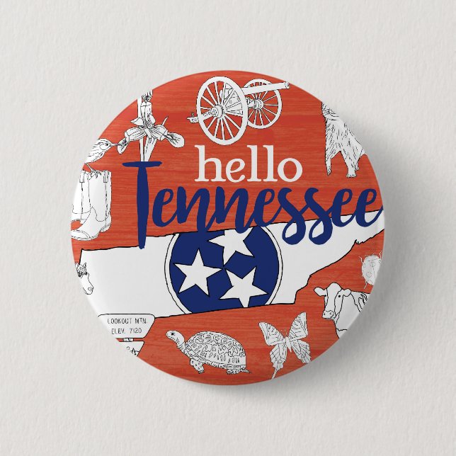 Tennessee State Symbols Volunteer State Images Button (Vorderseite)