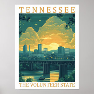 Tennessee the Volunteer Staat USA Travel Place Poster
