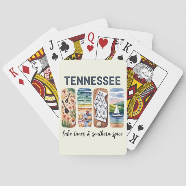 Tennessee - Tunnel-See und Südliche Gewürze Spielkarten (Rückseite)