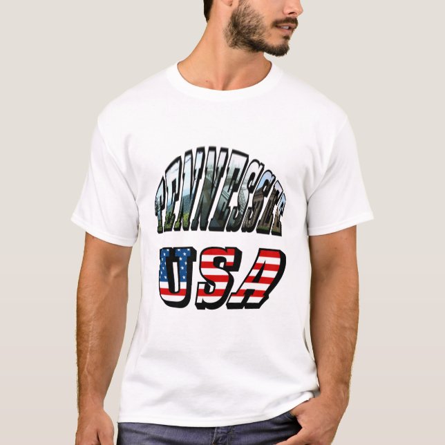 Tennessee und USA Picture Text T-Shirt (Vorderseite)
