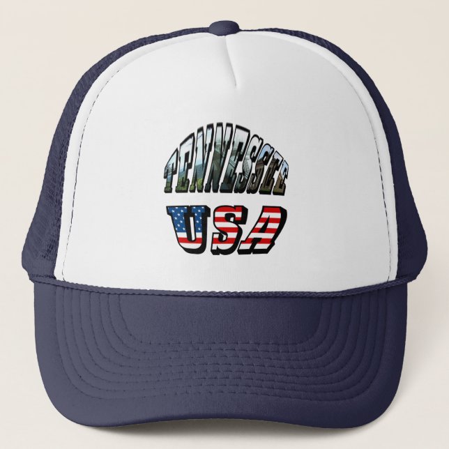 Tennessee und USA Picture Text Truckerkappe (Vorderseite)
