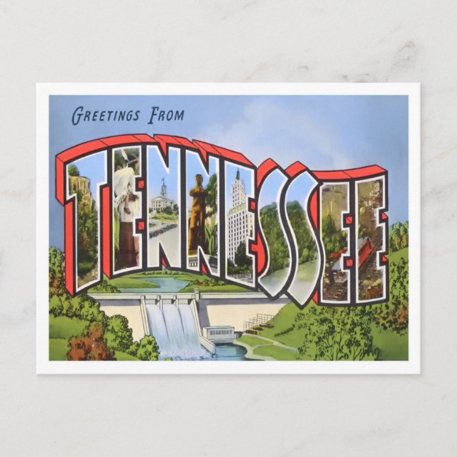 Tennessee Vintag Big Letters Postkarte (Vorderseite)
