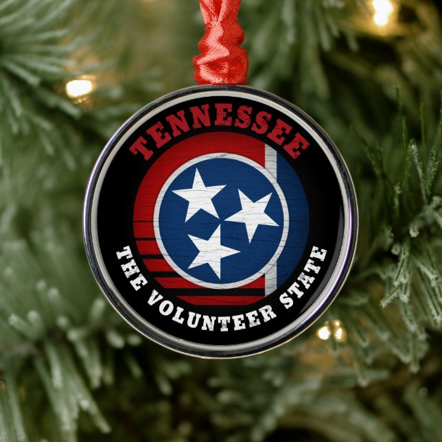 TENNESSEE VOLUNTEER STAAT FLAG ORNAMENT AUS METALL (Baum)