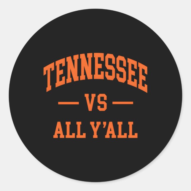 Tennessee Vs All Y'All Throwback Runder Aufkleber (Vorderseite)