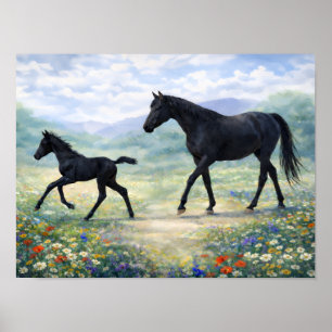 Tennessee Walking Horse Stute und Fohlen Poster