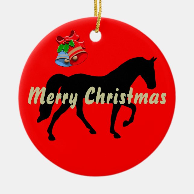 Tennessee Wanderross Silhouette Frohe Weihnachten Keramik Ornament (Vorne)