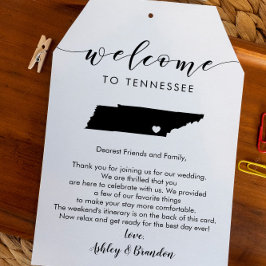 Tennessee Wedding Welcome Tag, Letter & Tour