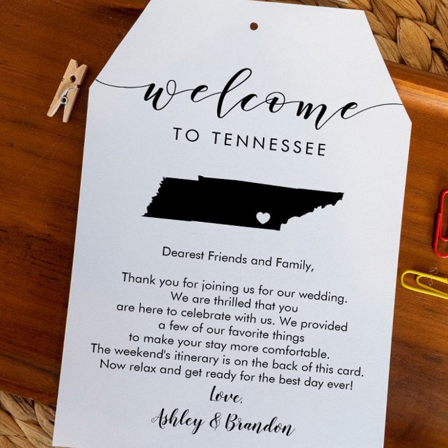 Tennessee Wedding Welcome Tag, Letter & Tour (Von Creator hochgeladen)