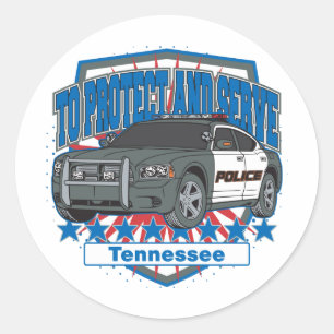 Tennessee, zum des Polizei-Streifenwagens zu Runder Aufkleber