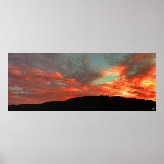 Tenney Mountain Windfarm Sunset Poster (Vorne)
