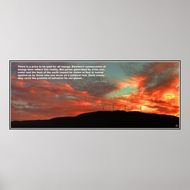 Tenney Windfarm Sunset Quote Poster (Vorne)