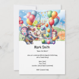 Tennis 1. Geburtstag Party Einladung