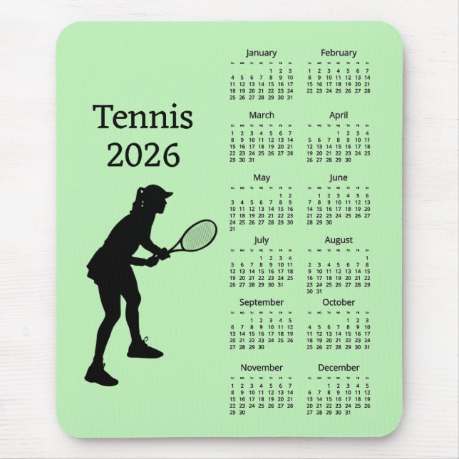 Tennis 2026 Calendar Mousepad (Vorne)