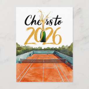 Tennis 2026 Neujahrsfeier Postkarte
